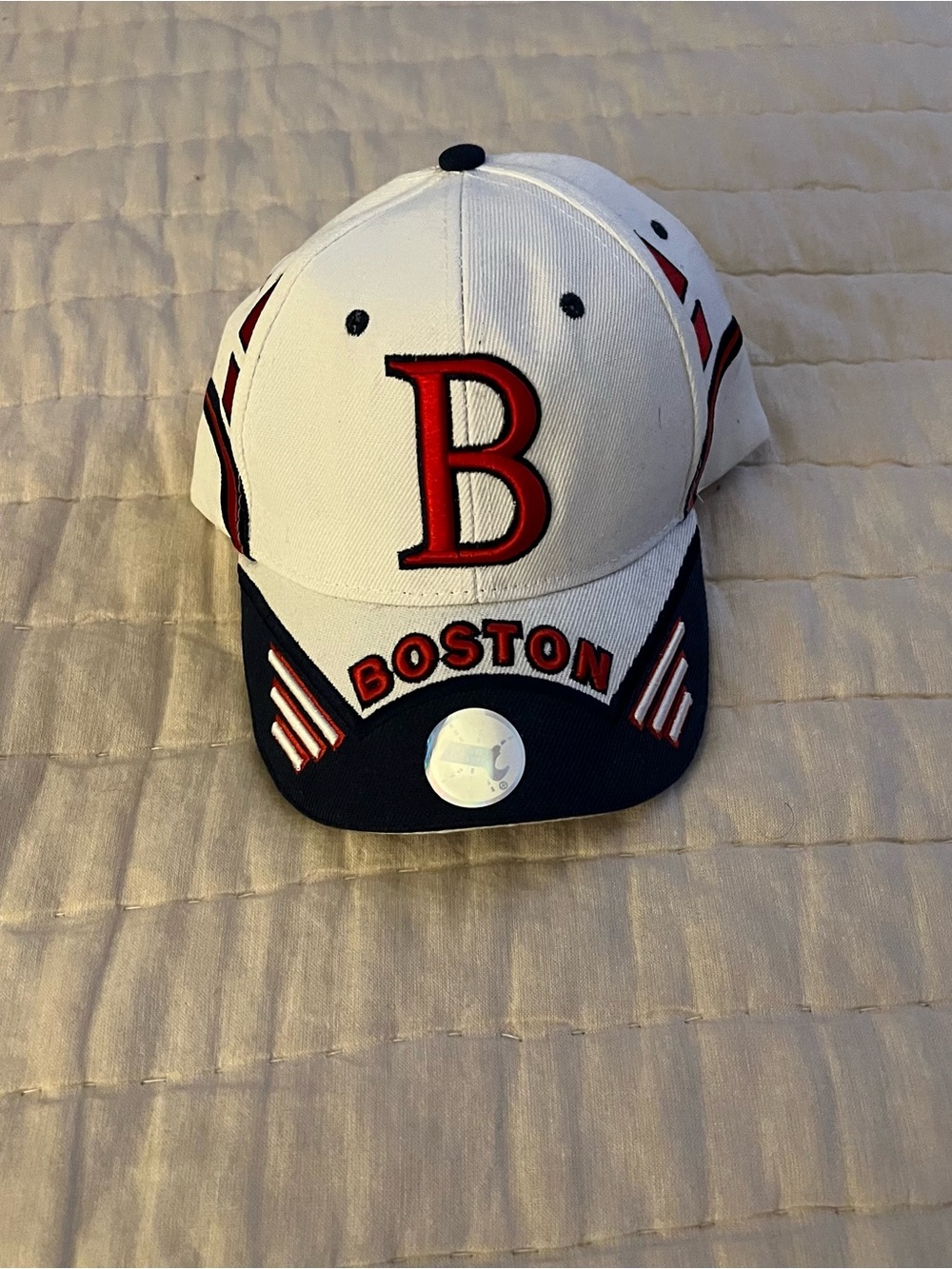 NWT Bay State Apparel Boston Red Sox Embroidered White and Blue Dad Hat